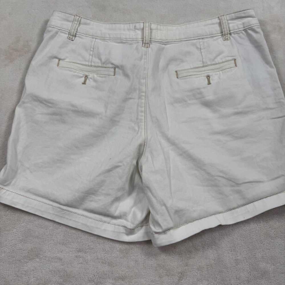 Anthropologie Chino Relaxed White Cotton Blend Shorts Womens Size 32 - Picture 4 of 6